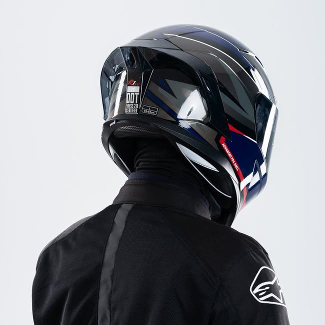 X Helmet R1SV - Abstract Blue (Clear & Black Visor Included) - Image 4