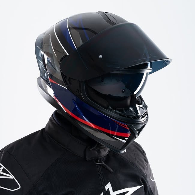 X Helmet R1SV - Abstract Blue (Clear & Black Visor Included) - Image 3